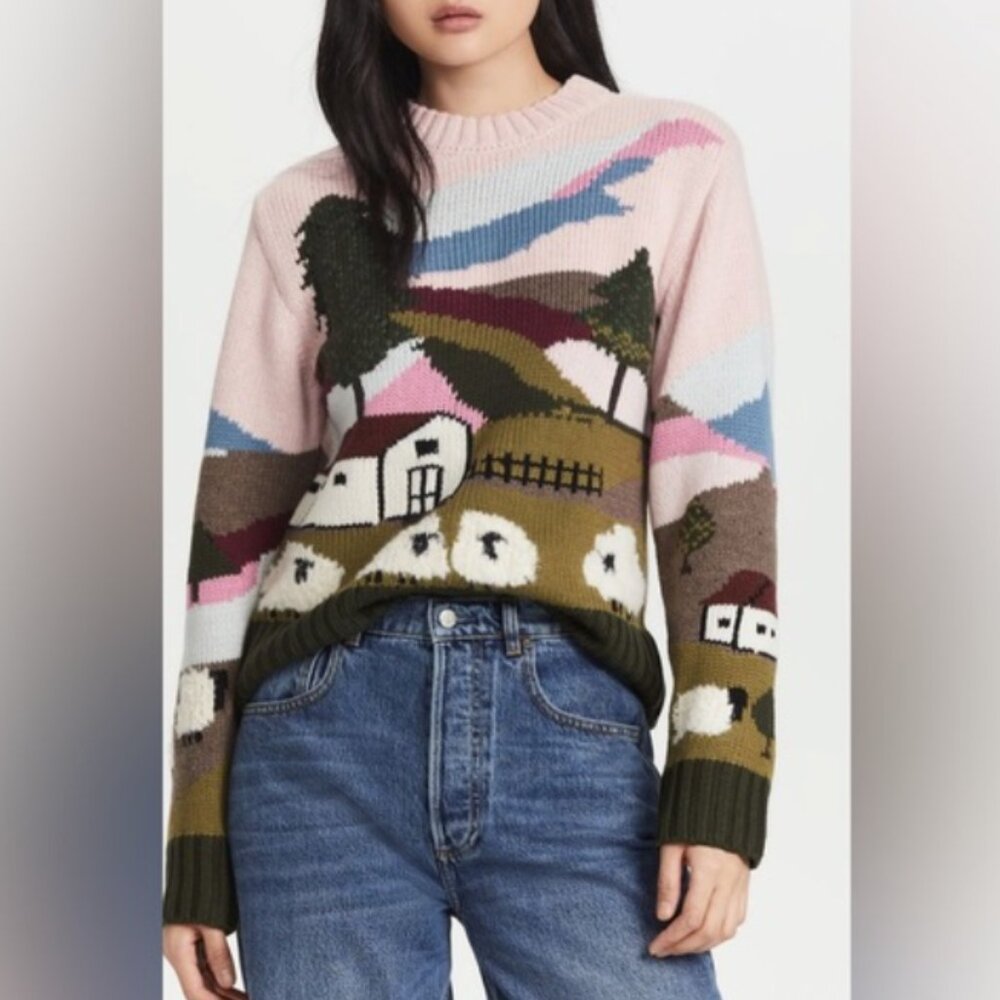 Sea New York Intarsia Sheep Sweater size Medium
